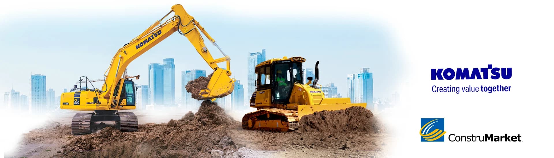 Maquinaria Komatsu en obra