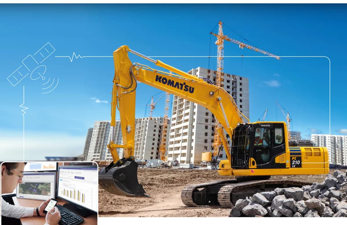KOMTRAX: Komatsu PC210 excavator monitored via satellite from the office