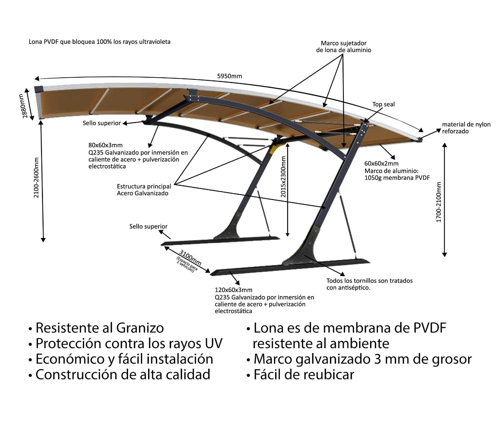 Carport Individual (1 vehículo) · 6