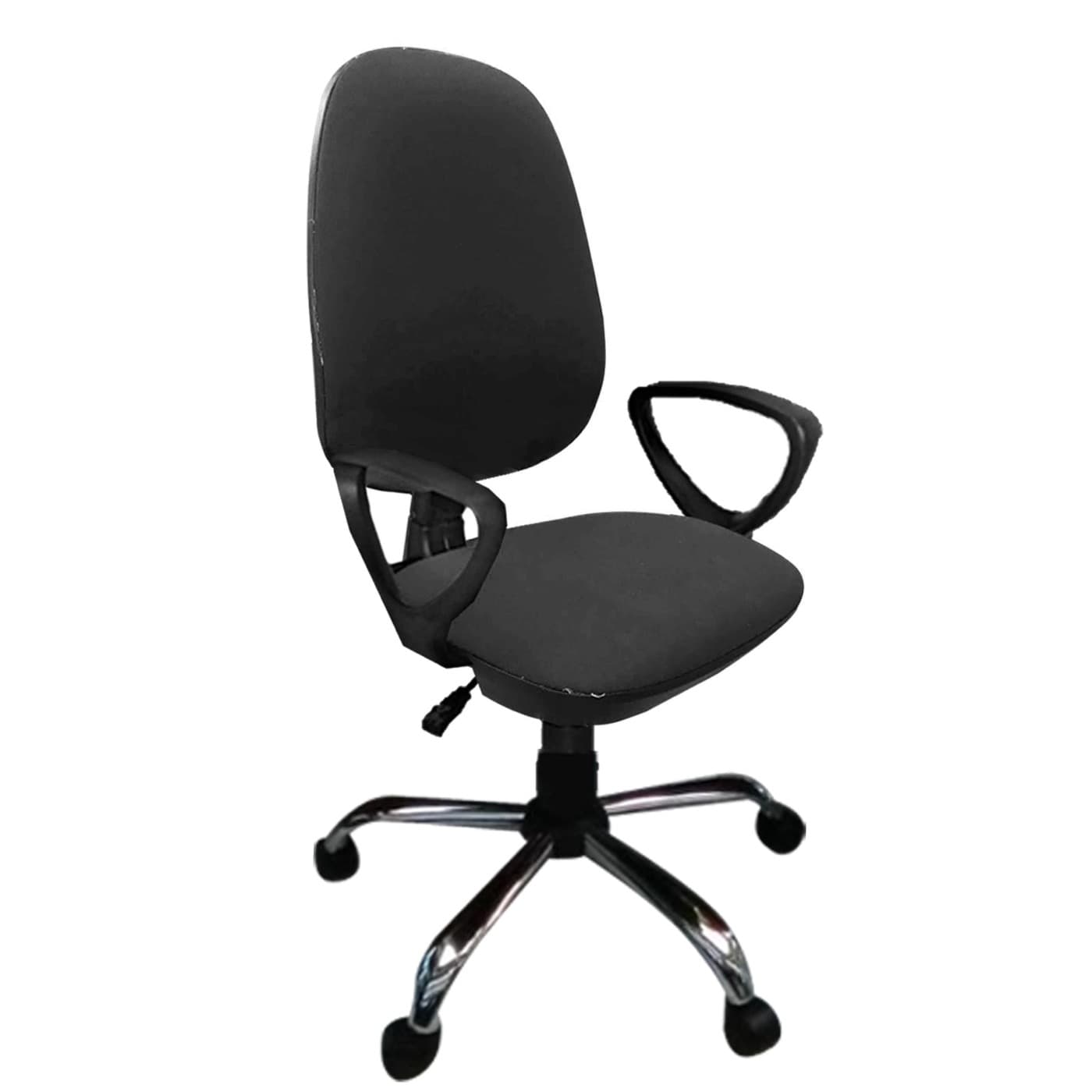 Silla Bombay Negra/ Base Cromada