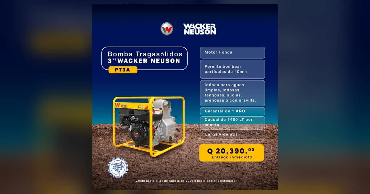 Bomba tragasólidos de 3" Wacker Neuson PT3A