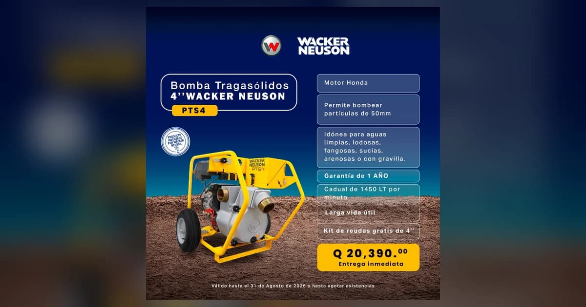 Bomba tragasólidos de 4" Wacker Neuson PTS4