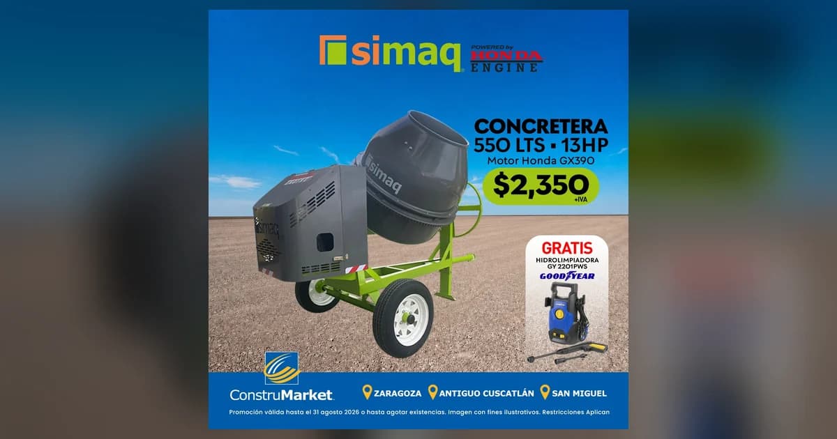Concretera SIMAQ de 550 litros · 13 HP