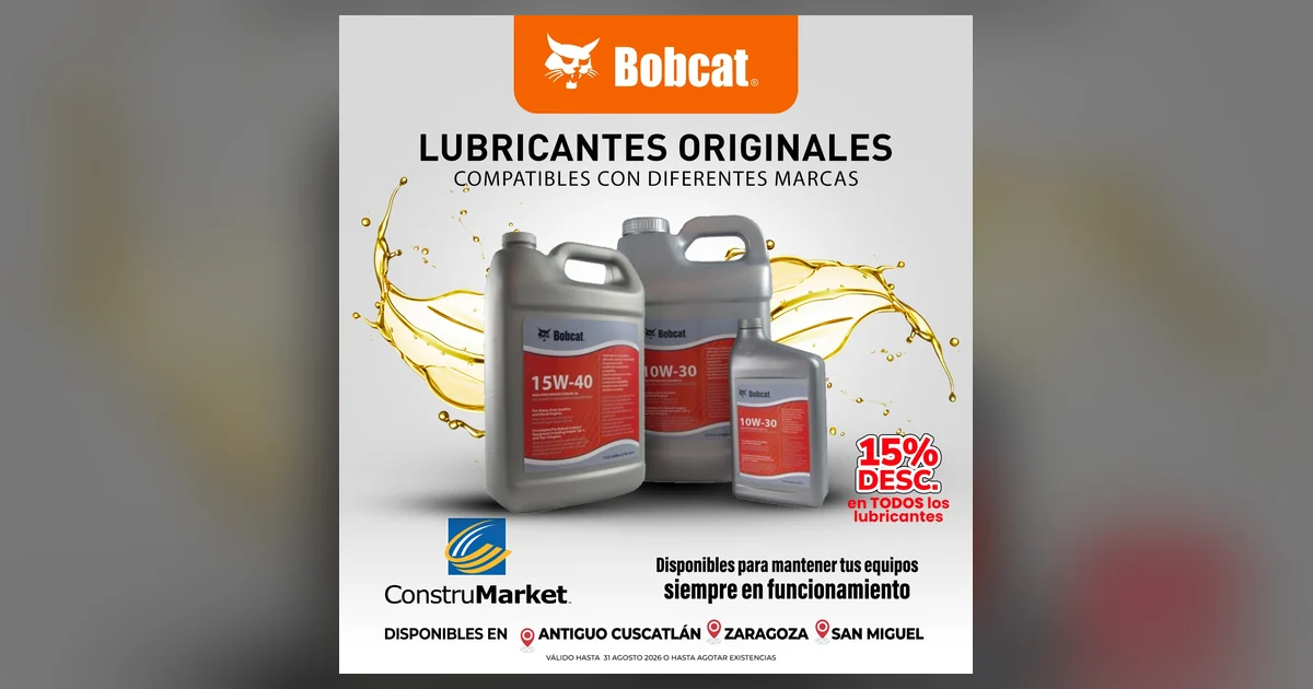 Lubricantes originales Bobcat — 15% de descuento