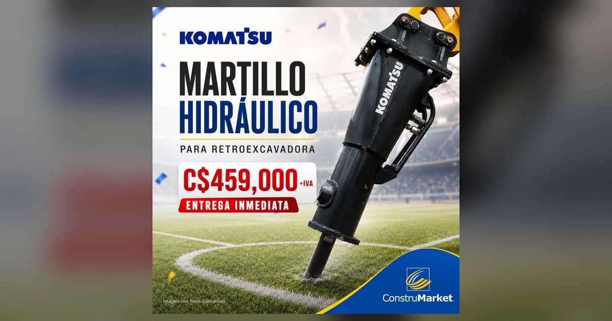 Martillo hidráulico Komatsu para retroexcavadora