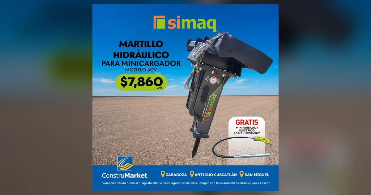 Martillo hidráulico SIMAQ 40V para minicargador