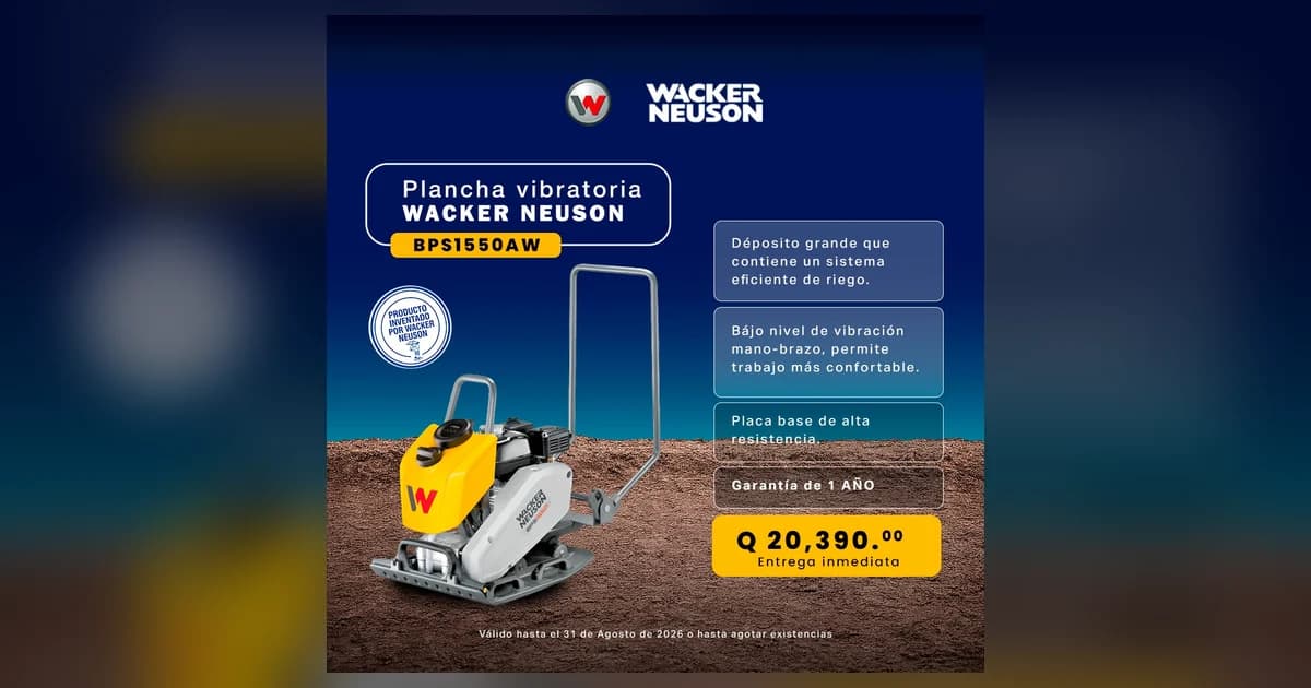 Plancha vibratoria Wacker Neuson BPS1550AW