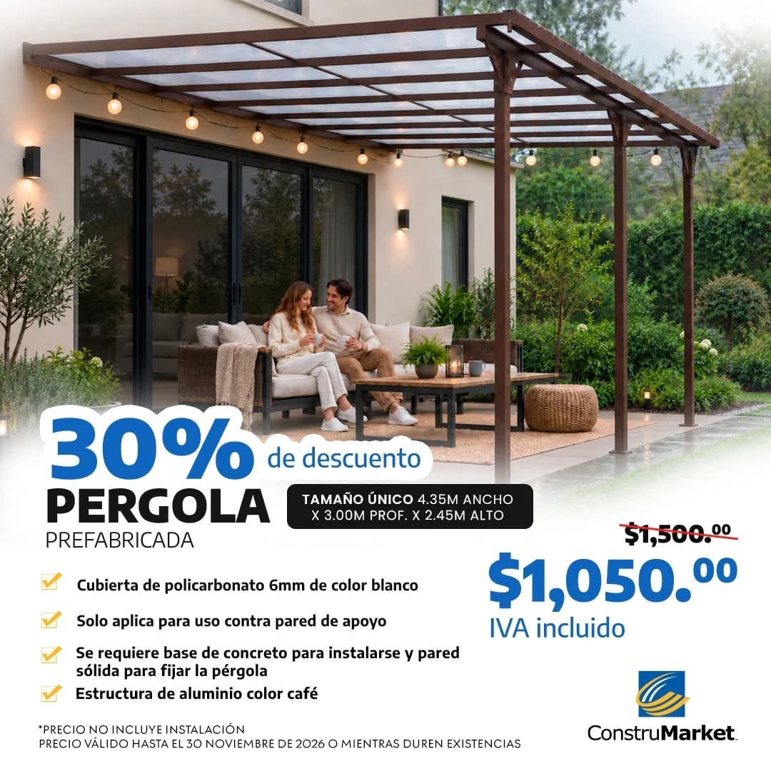 Prefabricated pergola, 30% off