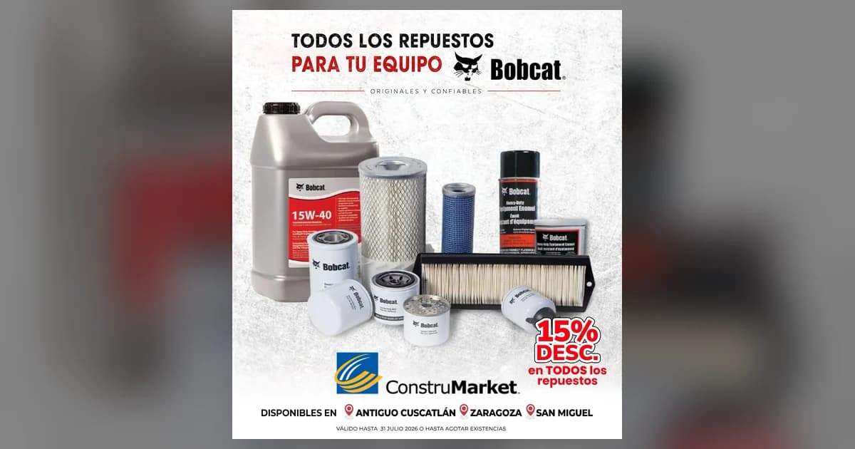 Repuestos Bobcat — 15% de descuento