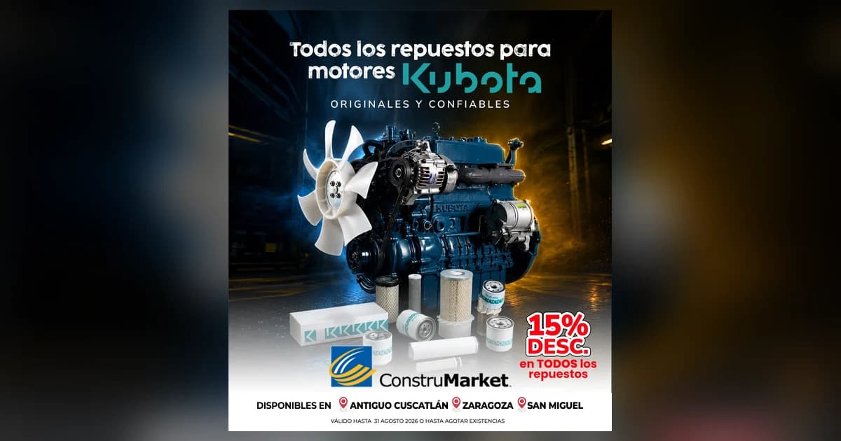 Kubota engine parts — 15% off
