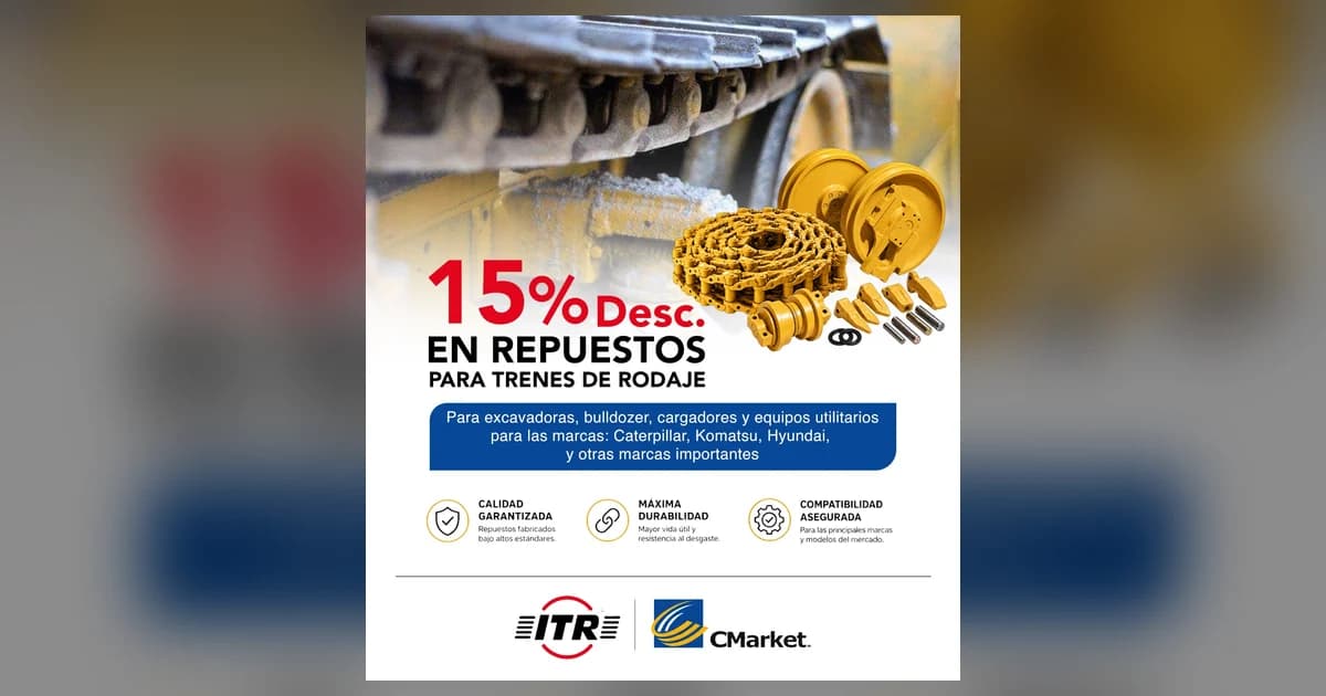 Repuestos para trenes de rodaje — 15% de descuento