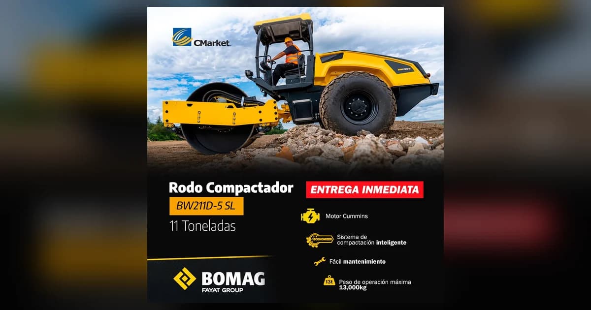 Rodo compactador BOMAG BW211D-5 SL con entrega inmediata
