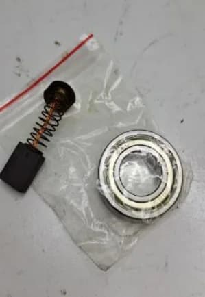 Carbon brush and bearing set SIMAQ SQVEH40-R02 — actual part photo