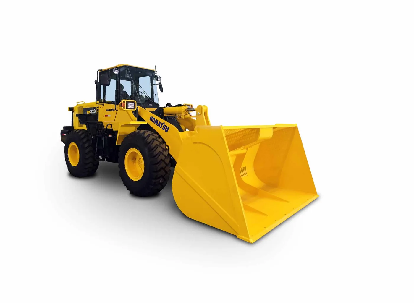 Komatsu WA320-6 en configuración para bagazo, con balde sin dientes de ultra capacidad, vista completa